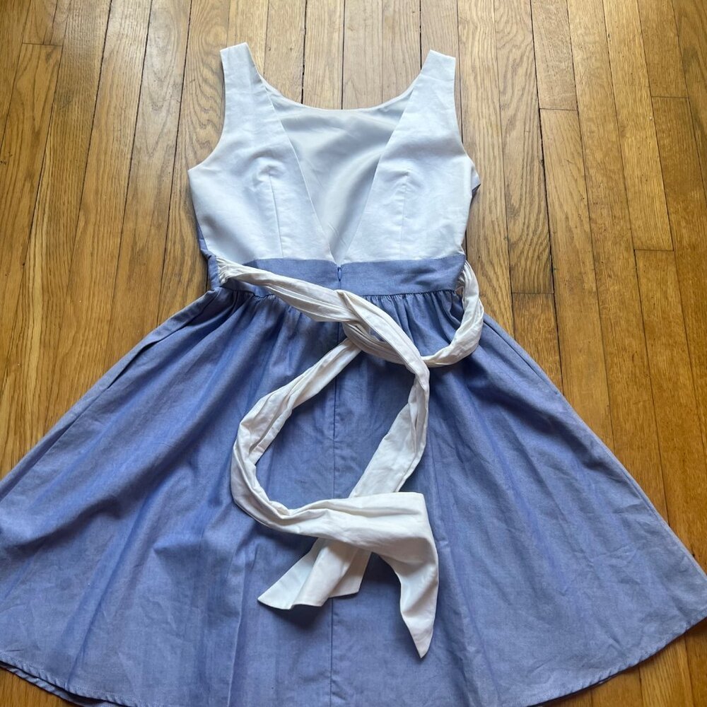 Lauren James Size S NEW Royal Blue White Emerson Oxford Sleeveless A-Line Dress - Picture 16 of 16